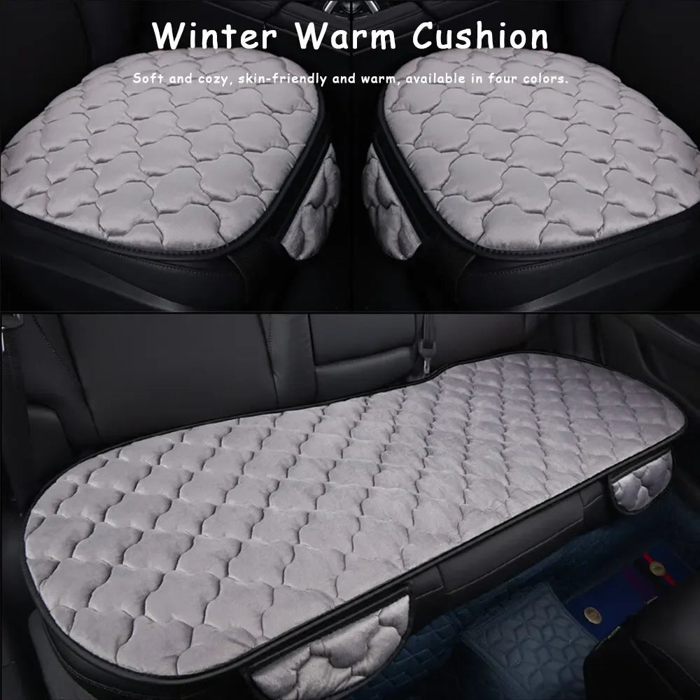 Winter Warm Car Seat Cover Cushion – Universal Breathable SUV Auto Interior Seat Protector for Front & Rear