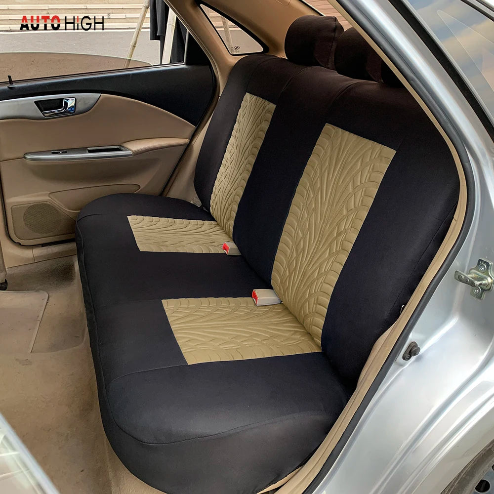 AUTO HIGH Embroidered Car Seat Covers – Polyester Universal Fit Front Pair for Cars, Trucks, SUVs & Vans